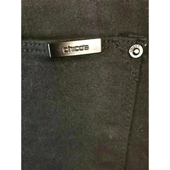 Chicos So Slimming Ankle Pant Womens Medium Black Jean Elastic Comfort Stretch - Picture 4 of 7